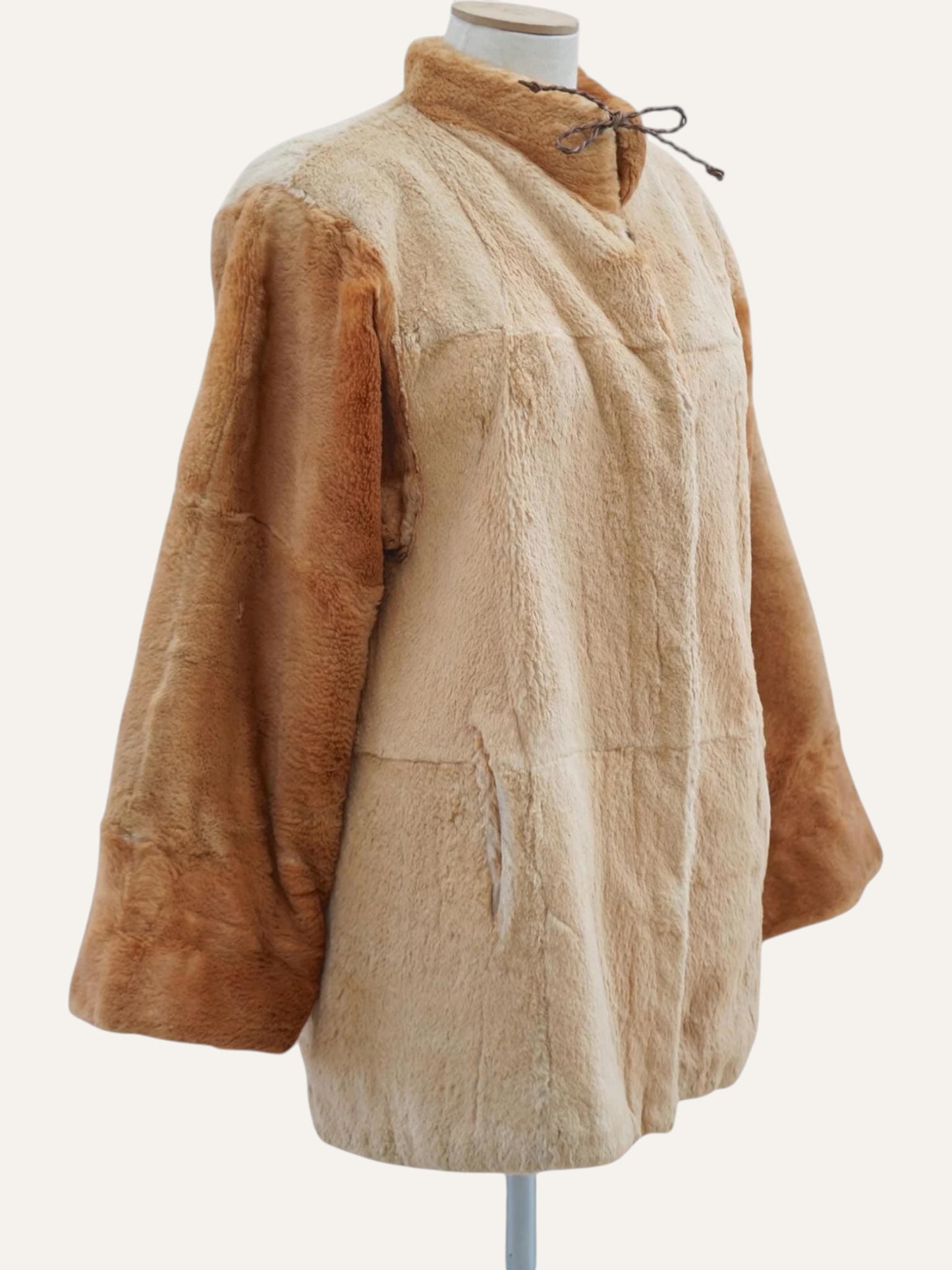 Genuine Dual-Color Fur Coat
