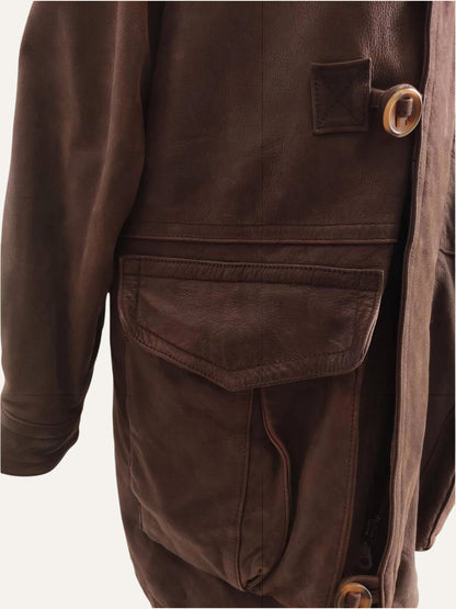 Peter Hahn Oversized Leather Coat