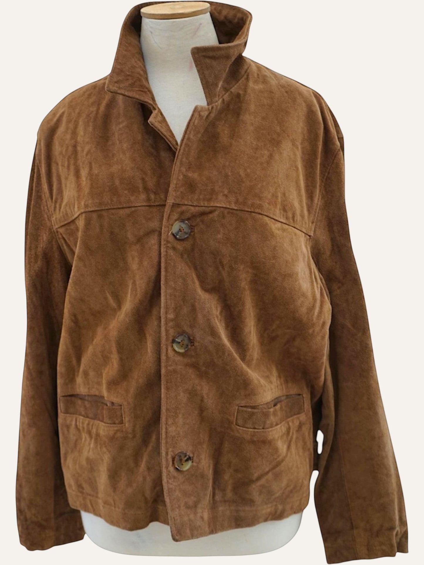 Action Genuine Suede Chore Jacket in Cognac
