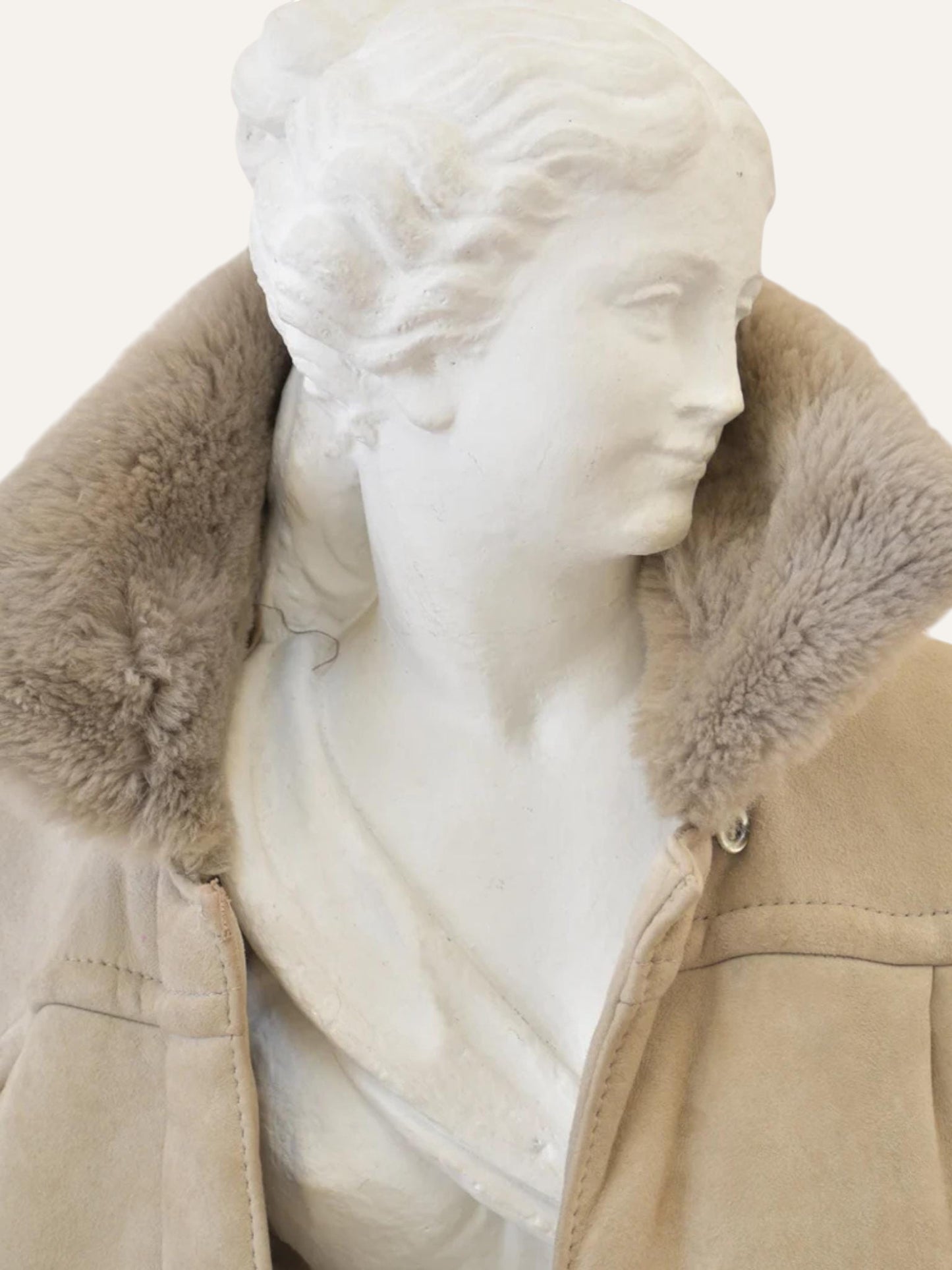 Conda Shearling Maxi Coat in Sand