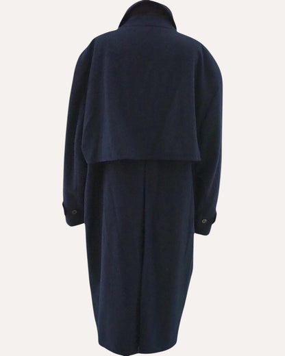 Wool Cape-Back Maxi Coat