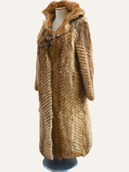 Giorgio Mobiani Chevron-Cut Fox Fur Coat