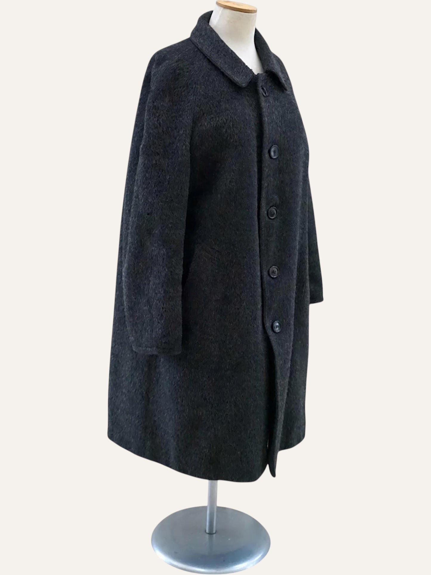 Brushed Wool Cocoon Coat