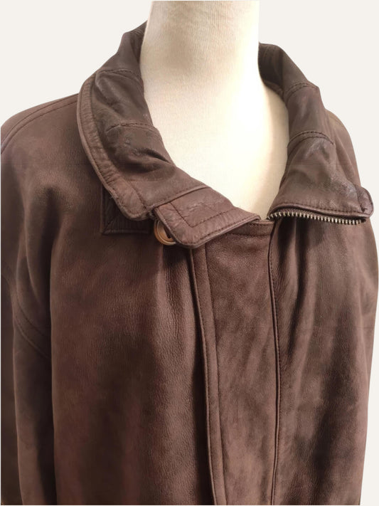 Peter Hahn Oversized Leather Coat