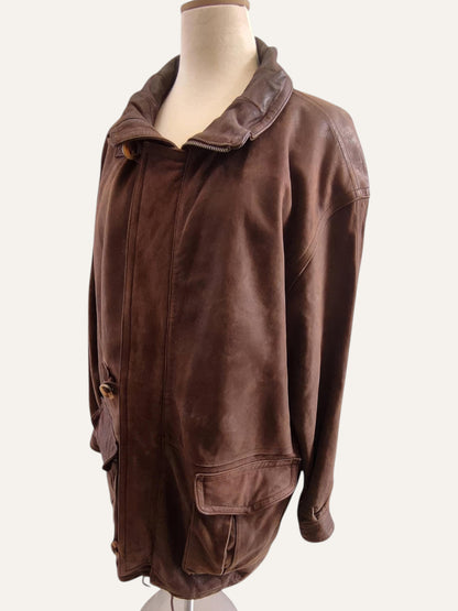 Peter Hahn Oversized Leather Coat