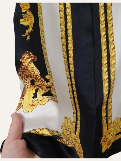 Silk Baroque Tiger Print Shirt