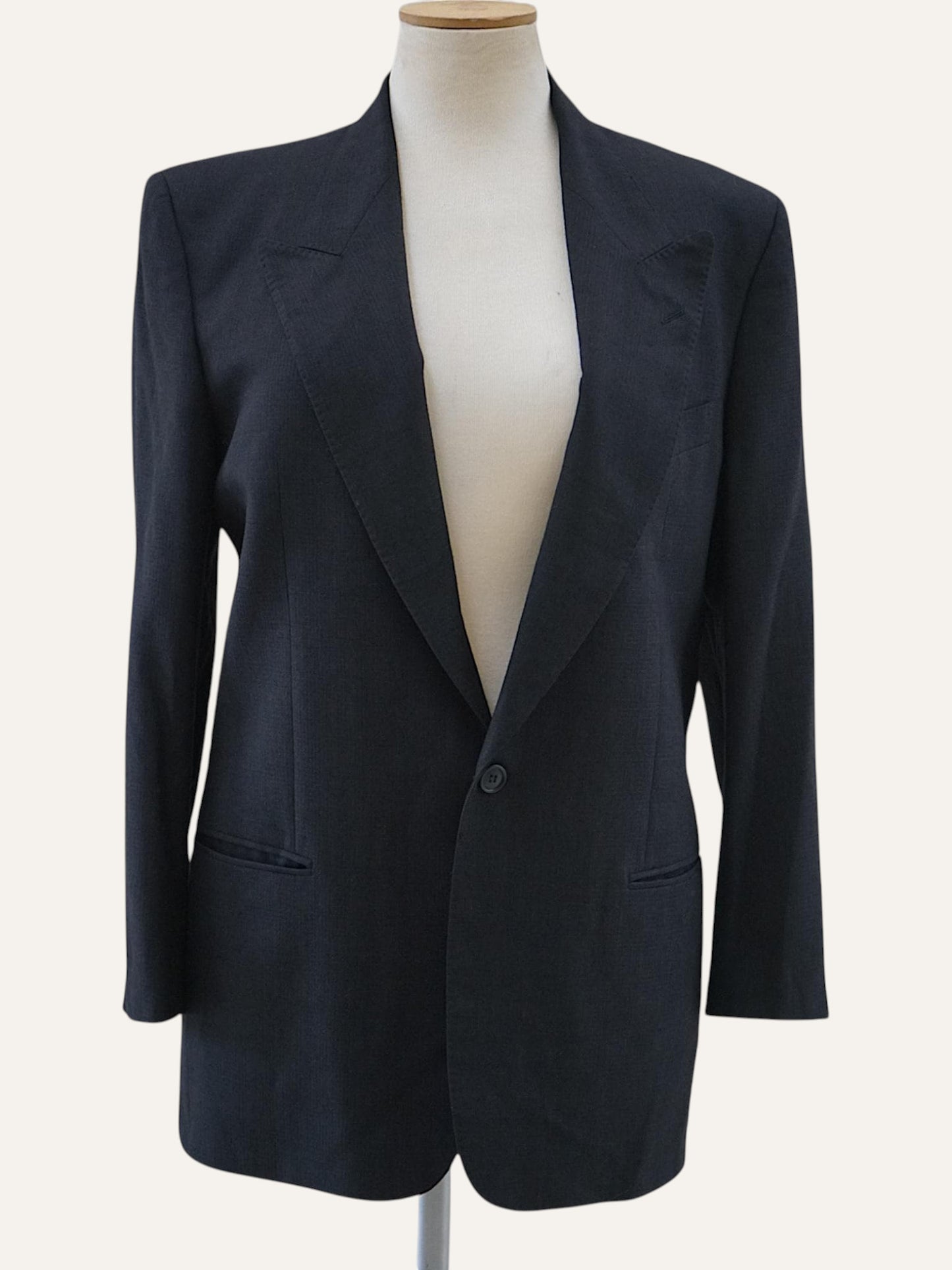 Valentino Uomo Wool Blazer in Charcoal