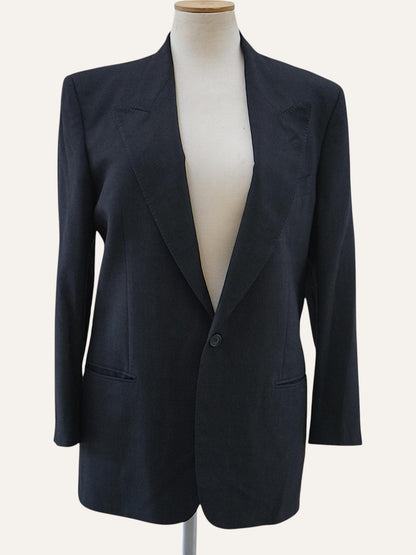 Valentino Uomo Wool Blazer in Charcoal