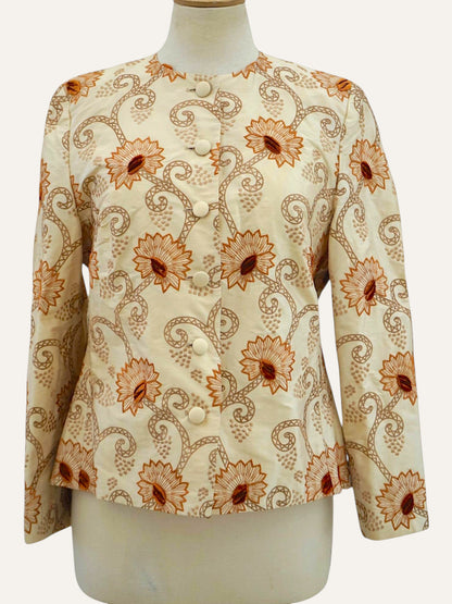 Elégance Paris Silk Embroidered Floral Jacket
