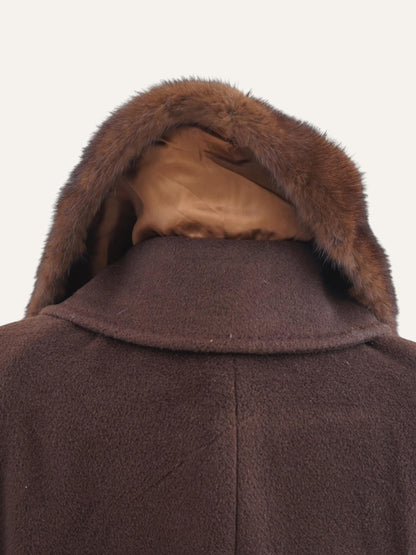 Dark Chocolate Pure Wool Long Coat