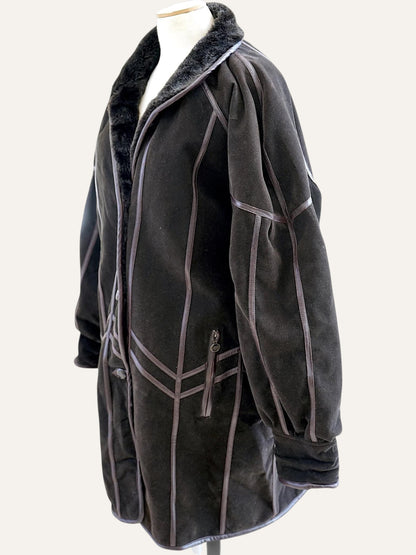 Velvet Faux Shearling Coat