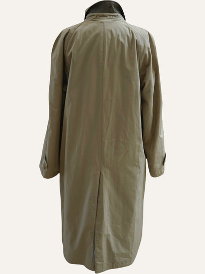 Reversible Herringbone & Beige Wool Maxi Coat
