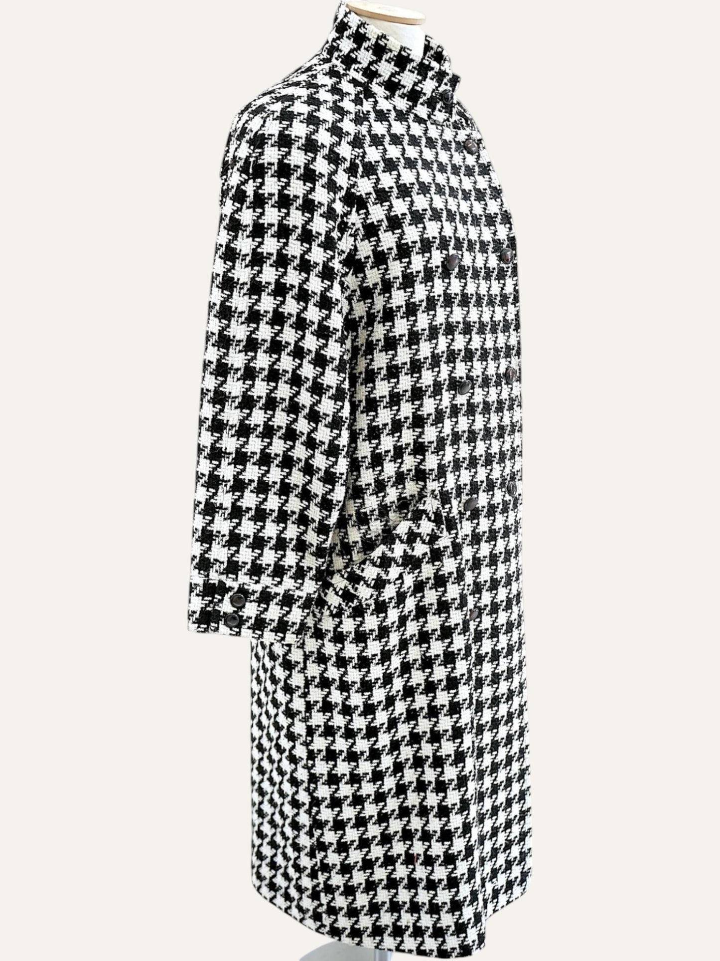 Oversized Houndstooth Bouclé Coat