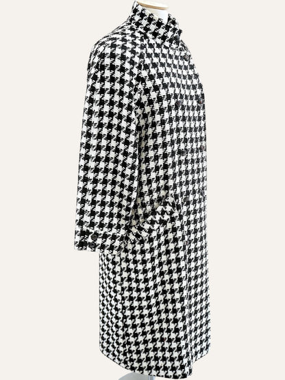Oversized Houndstooth Bouclé Coat