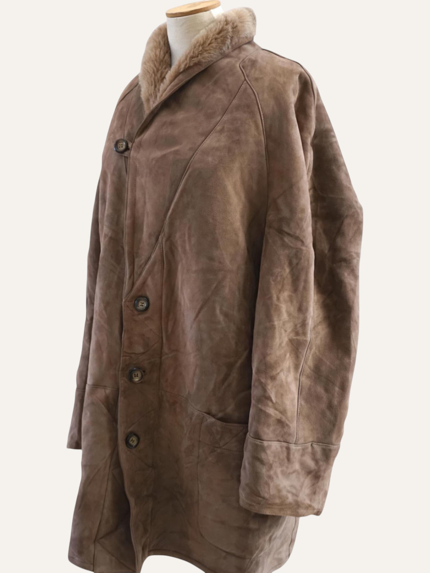 Fibok Italian Shearling Cocoon Coat