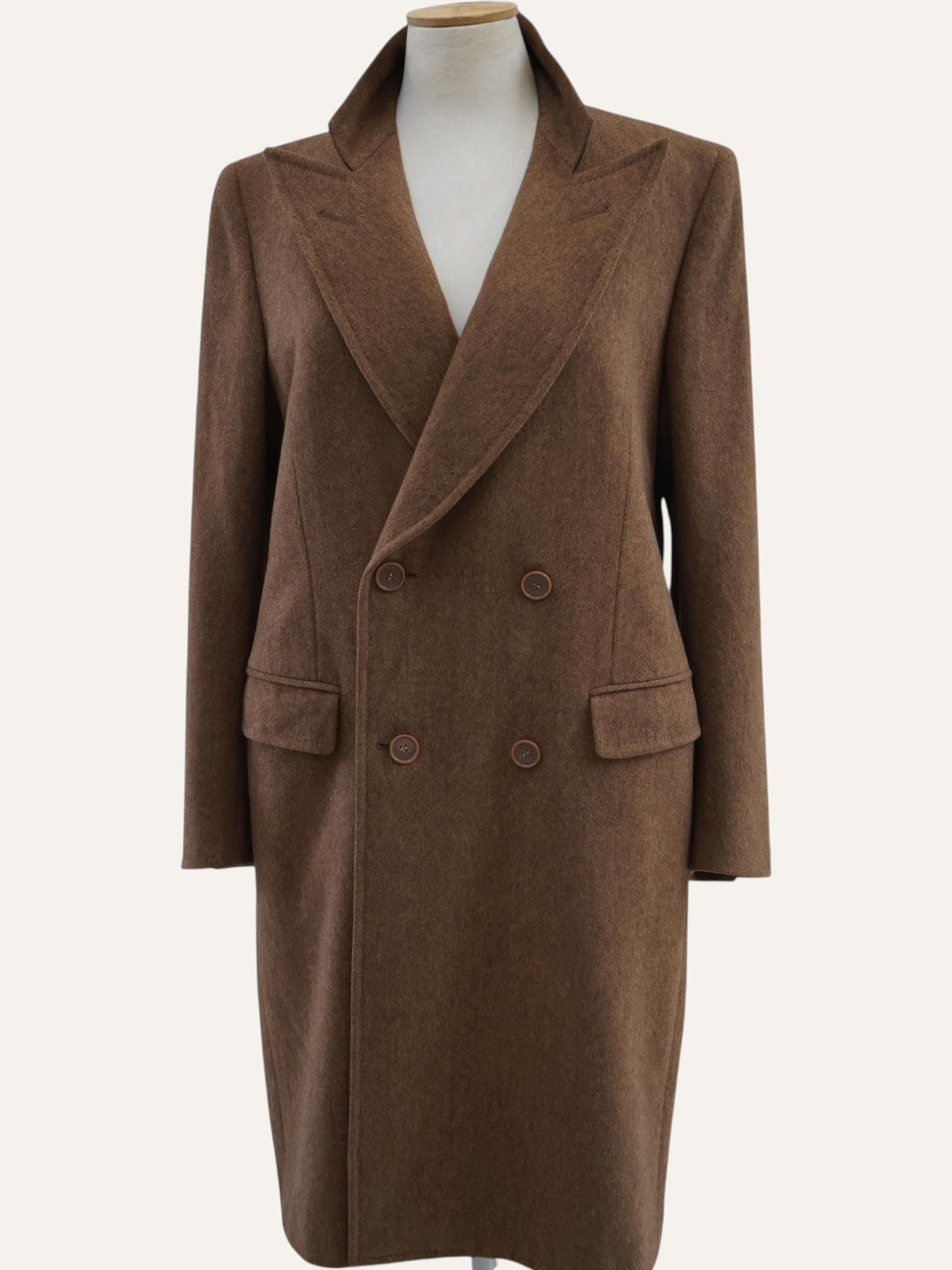 Avrelia Biella Cashmere & Wool Peak-Lapel Coat