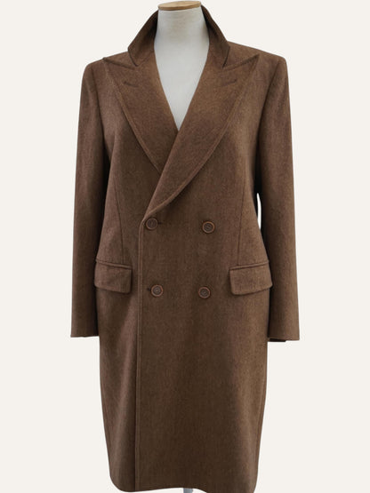 Avrelia Biella Cashmere & Wool Peak-Lapel Coat