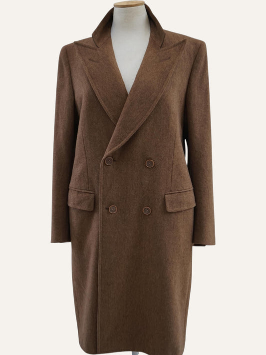 Avrelia Biella Cashmere & Wool Peak-Lapel Coat