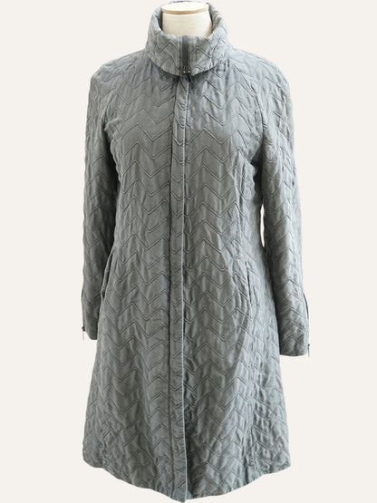 Armani Collezioni Chevron-Quilted A-Line Coat