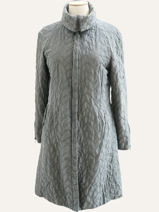 Armani Collezioni Chevron-Quilted A-Line Coat