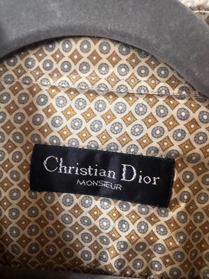 Christian Dior Monsieur Pure Silk Geometric Print Shirt