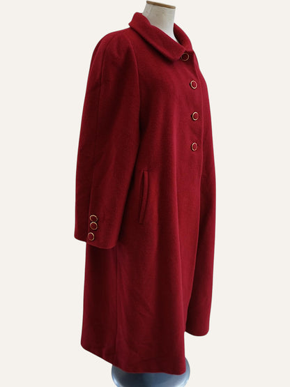 Crimson Mohair & Wool Princess Coat
