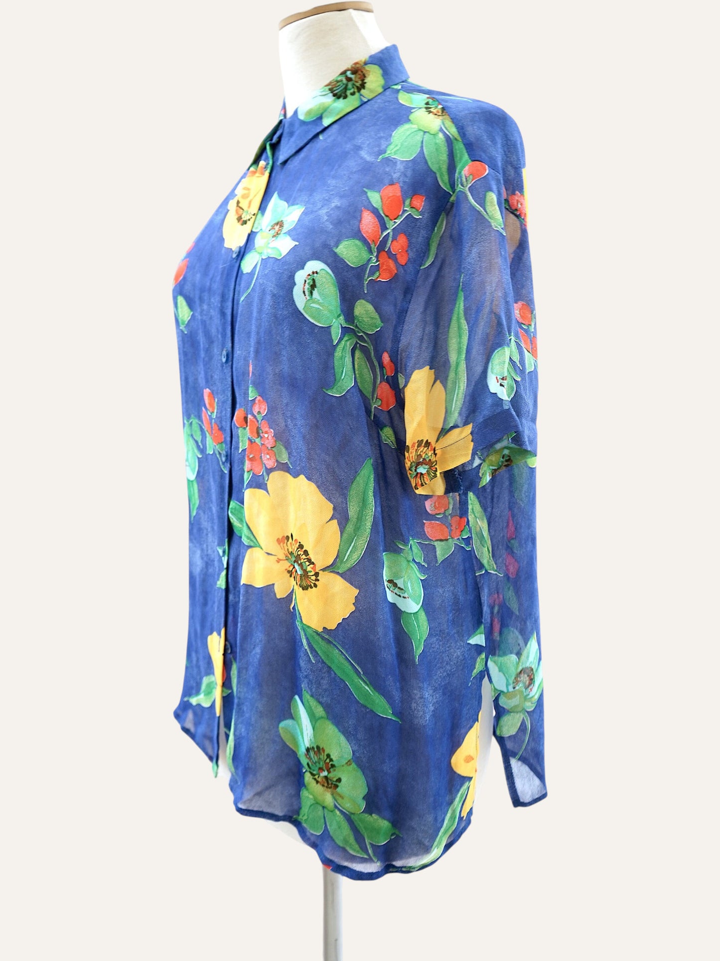 Cobalt Floral Summer Shirt