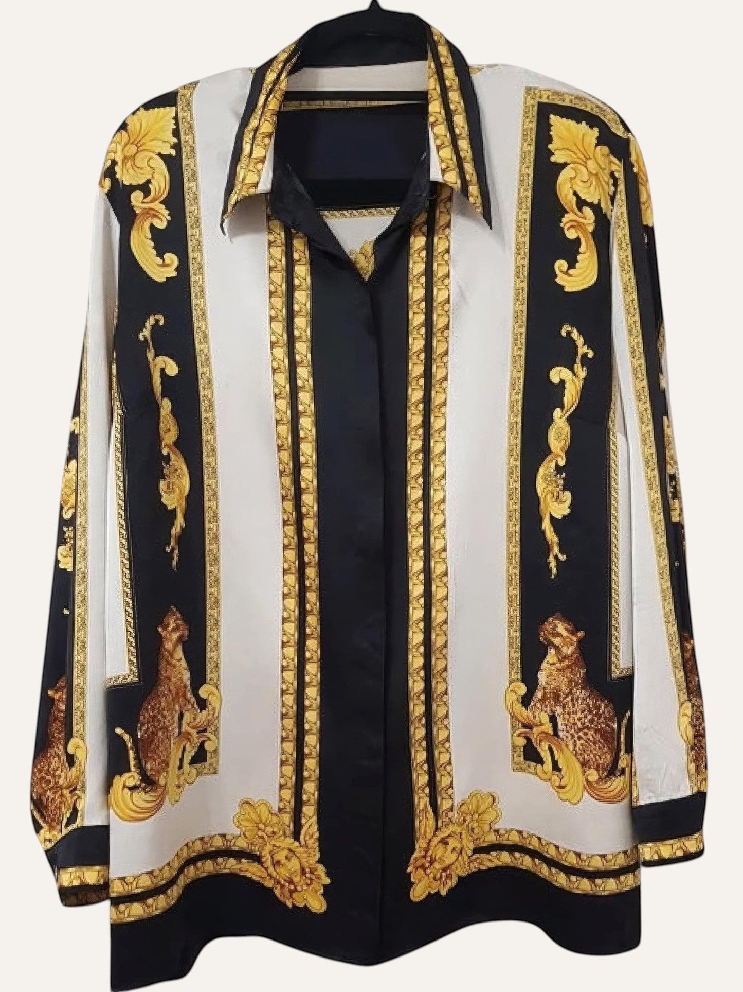 Silk Baroque Tiger Print Shirt