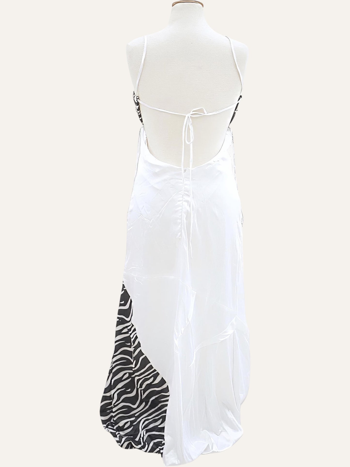 Tasos Mitropoulos Zebra & Lace Cabochon Bustier Gown