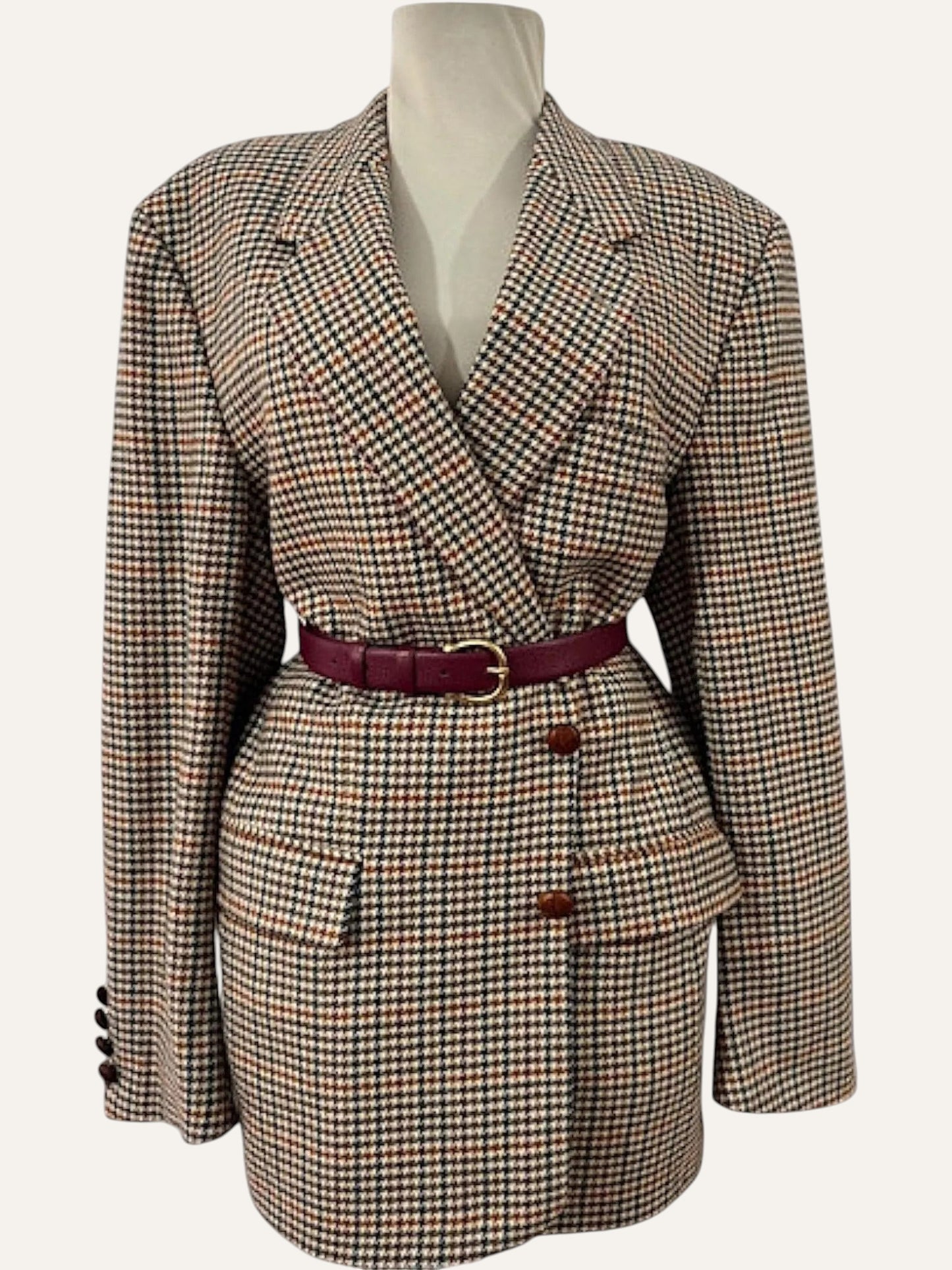 Pierre Cardin Cashmere & Wool Houndstooth Blazer