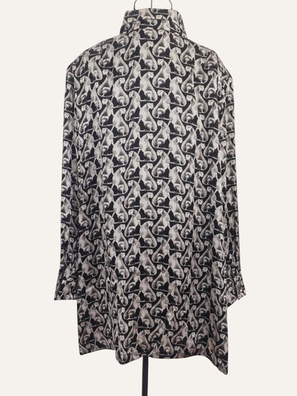 Peter Ackermann Pure Silk Cheetah Print Shirt
