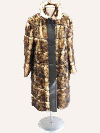 Artisan Patchwork Fur Placket Coat