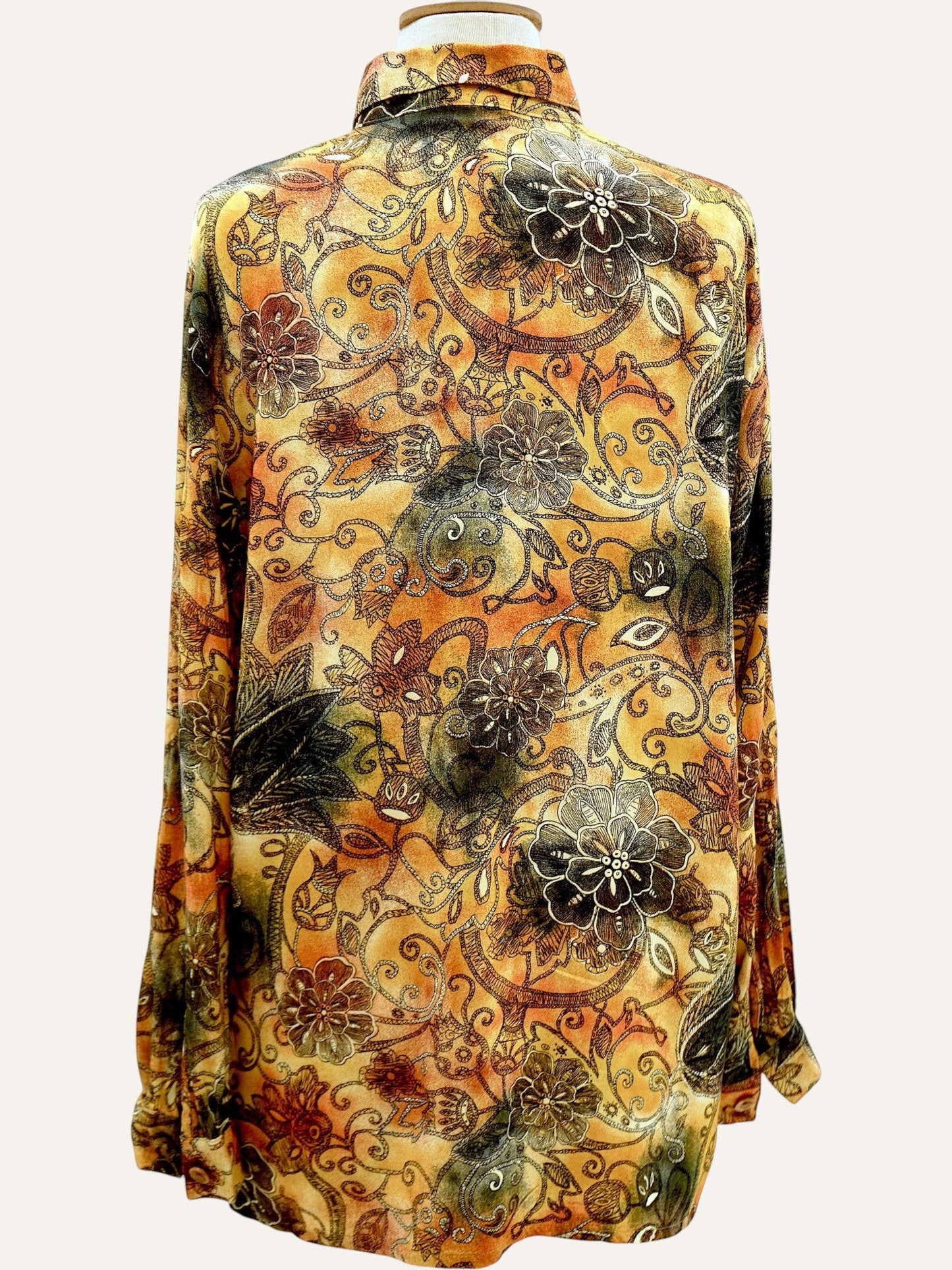 Baroque Pattern Long Sleeve Blouse