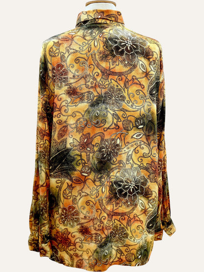 Baroque Pattern Long Sleeve Blouse