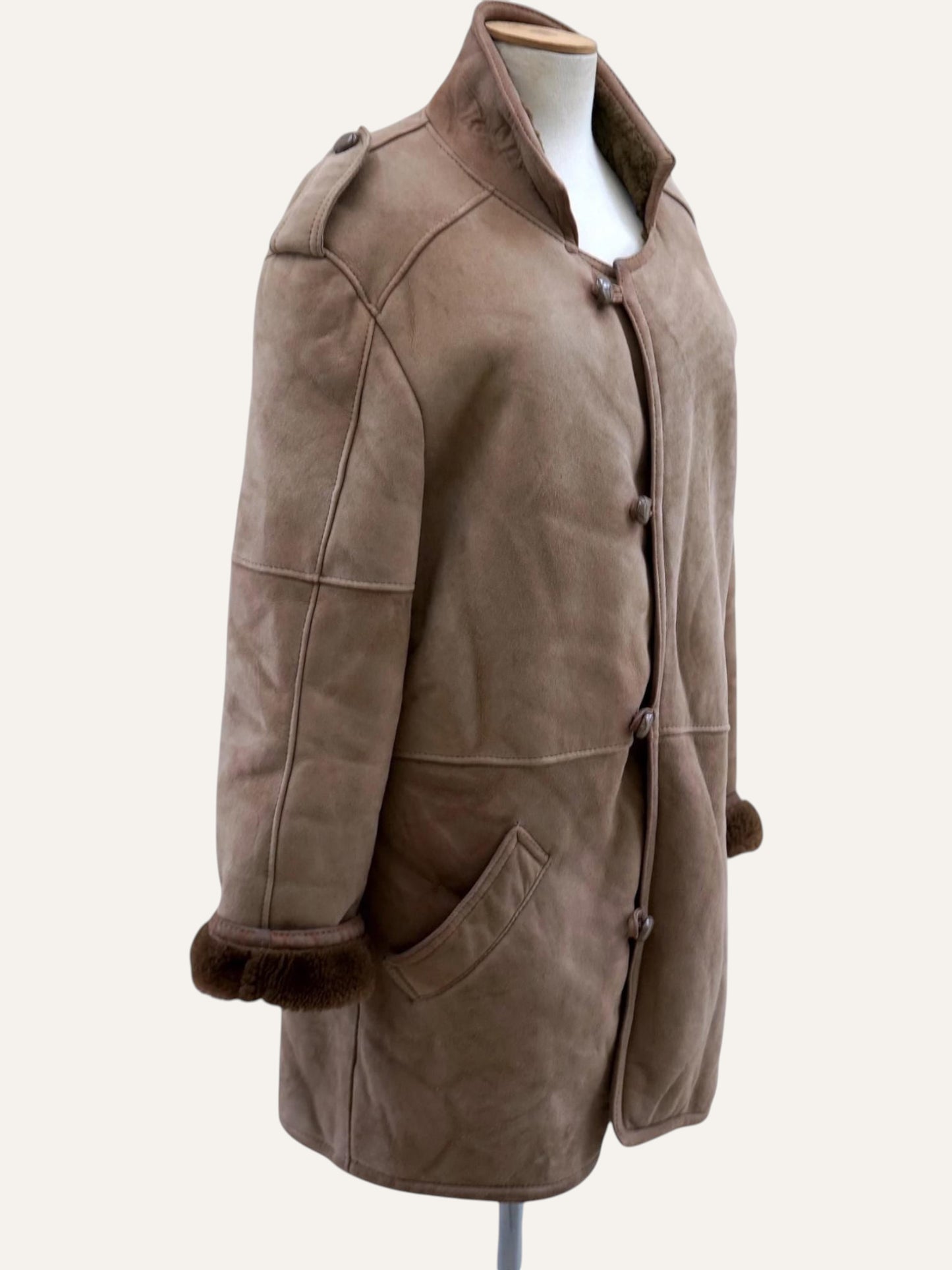Shearling Originale Epaulette Shearling Coat