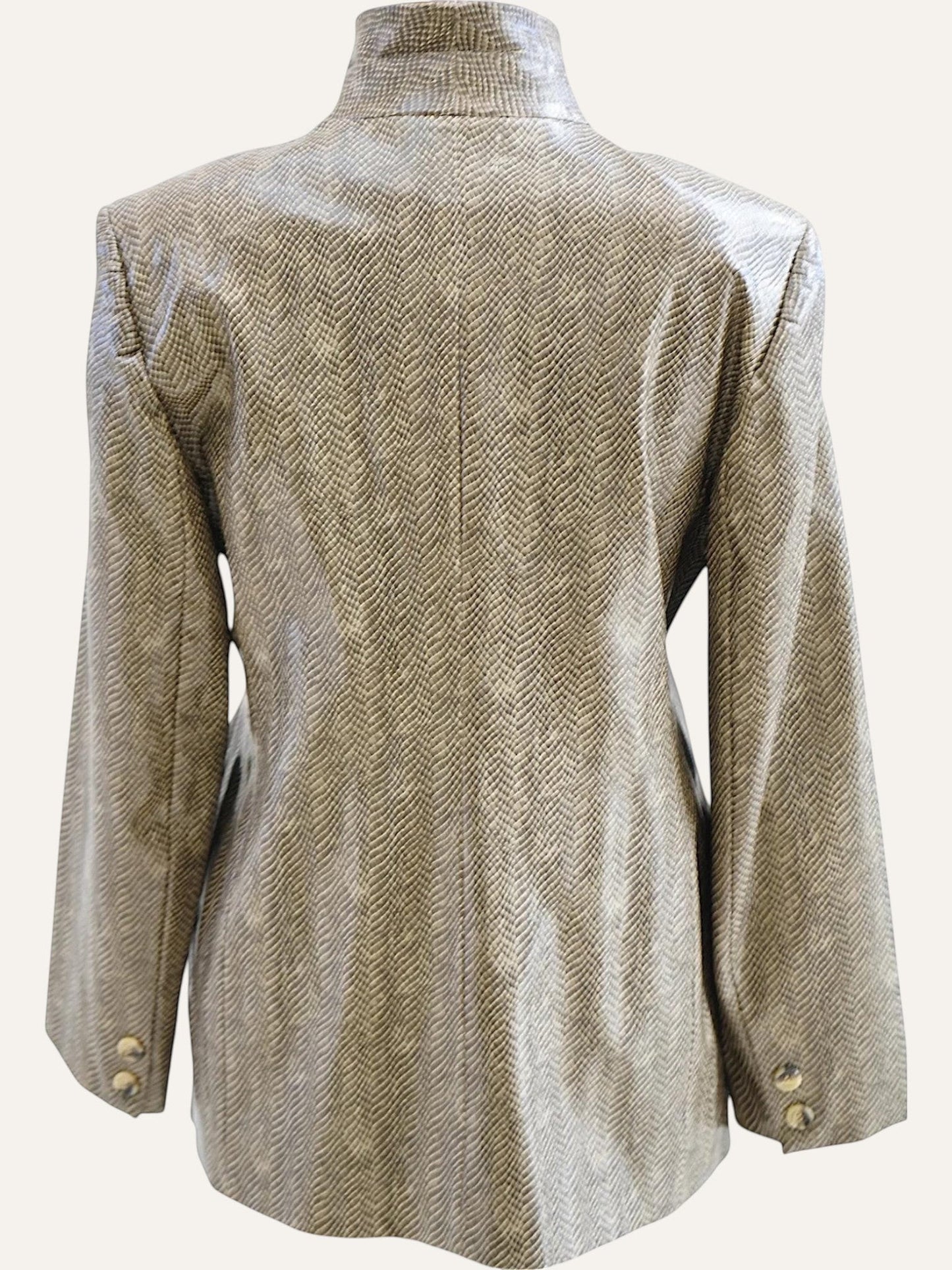 Granite Lacquered Herringbone Blazer