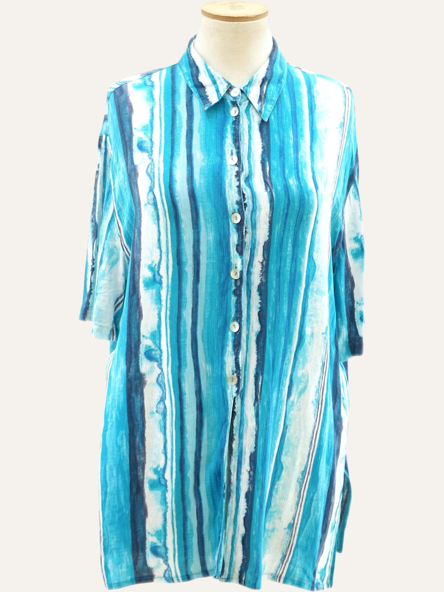 Aqua Summer Blouse
