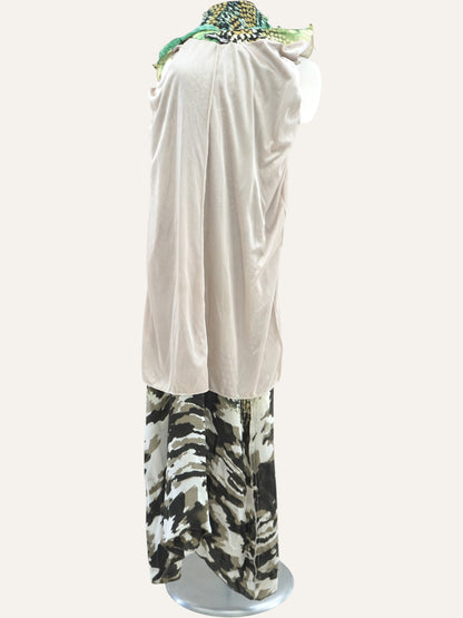 Aslanis Vintage Tropical Print Goddess Dress
