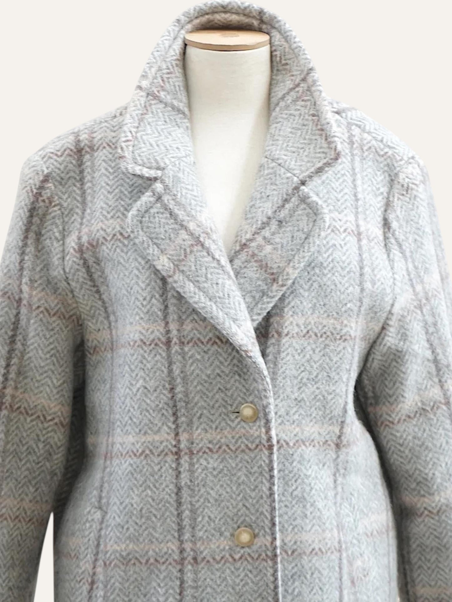 Plaid Wool Peacoat