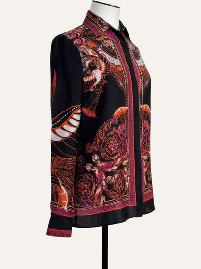 Gianni Versace Silk Baroque Bird Shirt