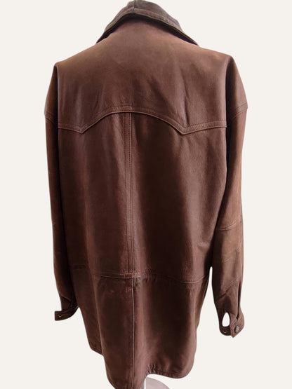 Peter Hahn Oversized Leather Coat