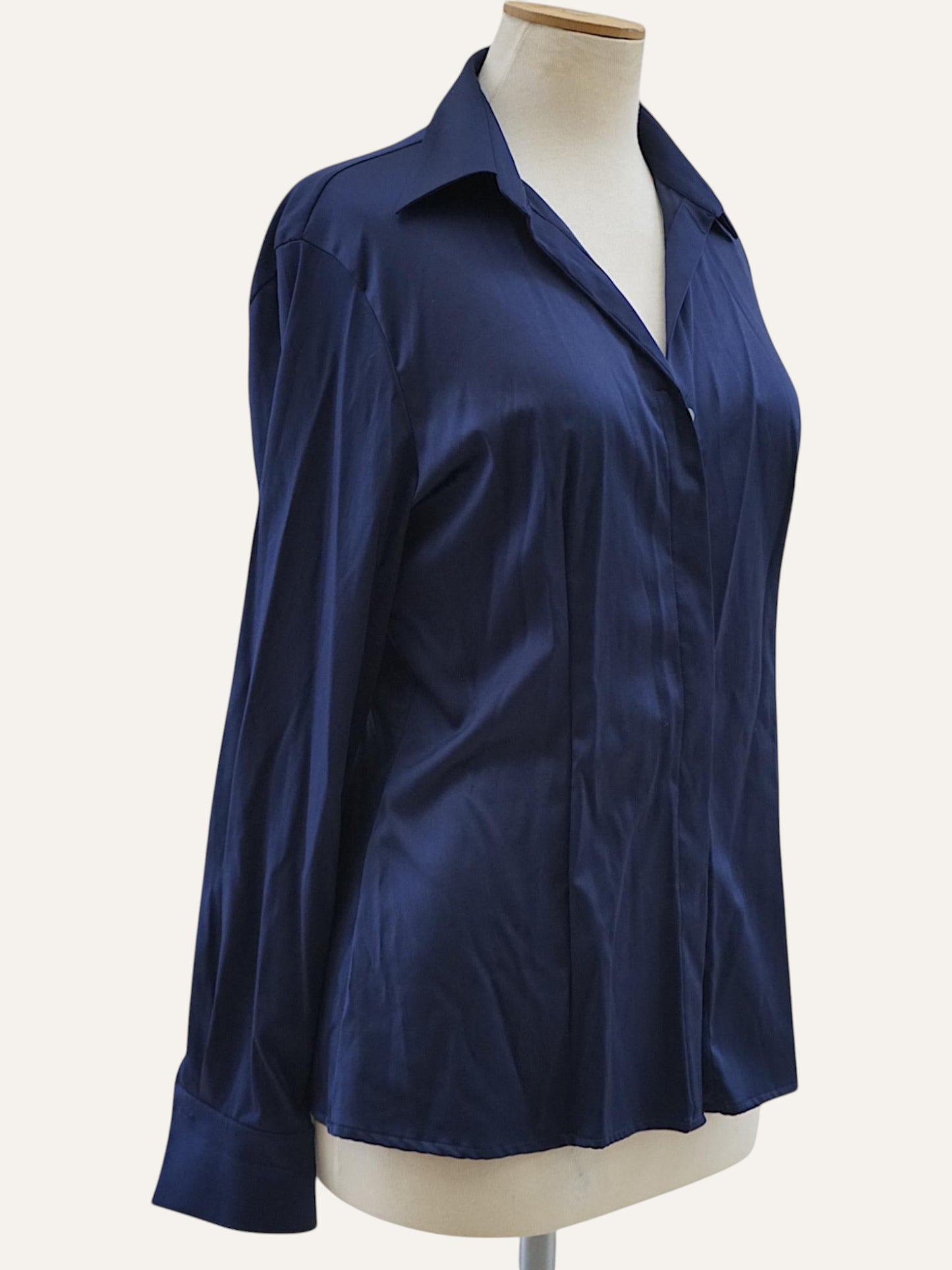Marella La Camiceria Satin Shirt in Navy