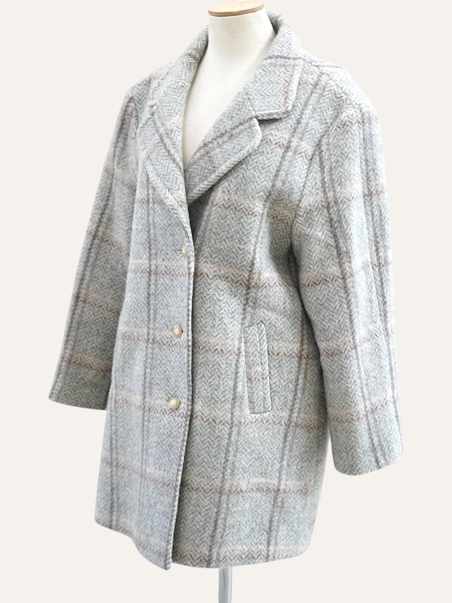 Plaid Wool Peacoat