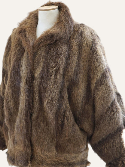 Natural Fur Batwing Jacket
