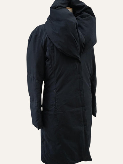Sculptural Cowl-Neck Down Coat