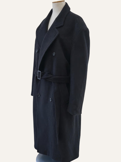 Cashmere Wool Belted Double-Breasted Maxi Coat