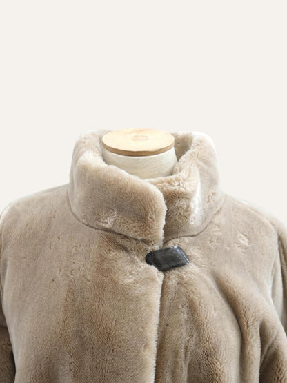 Lucien Daville Paris Sheared Fur Oversized Coat