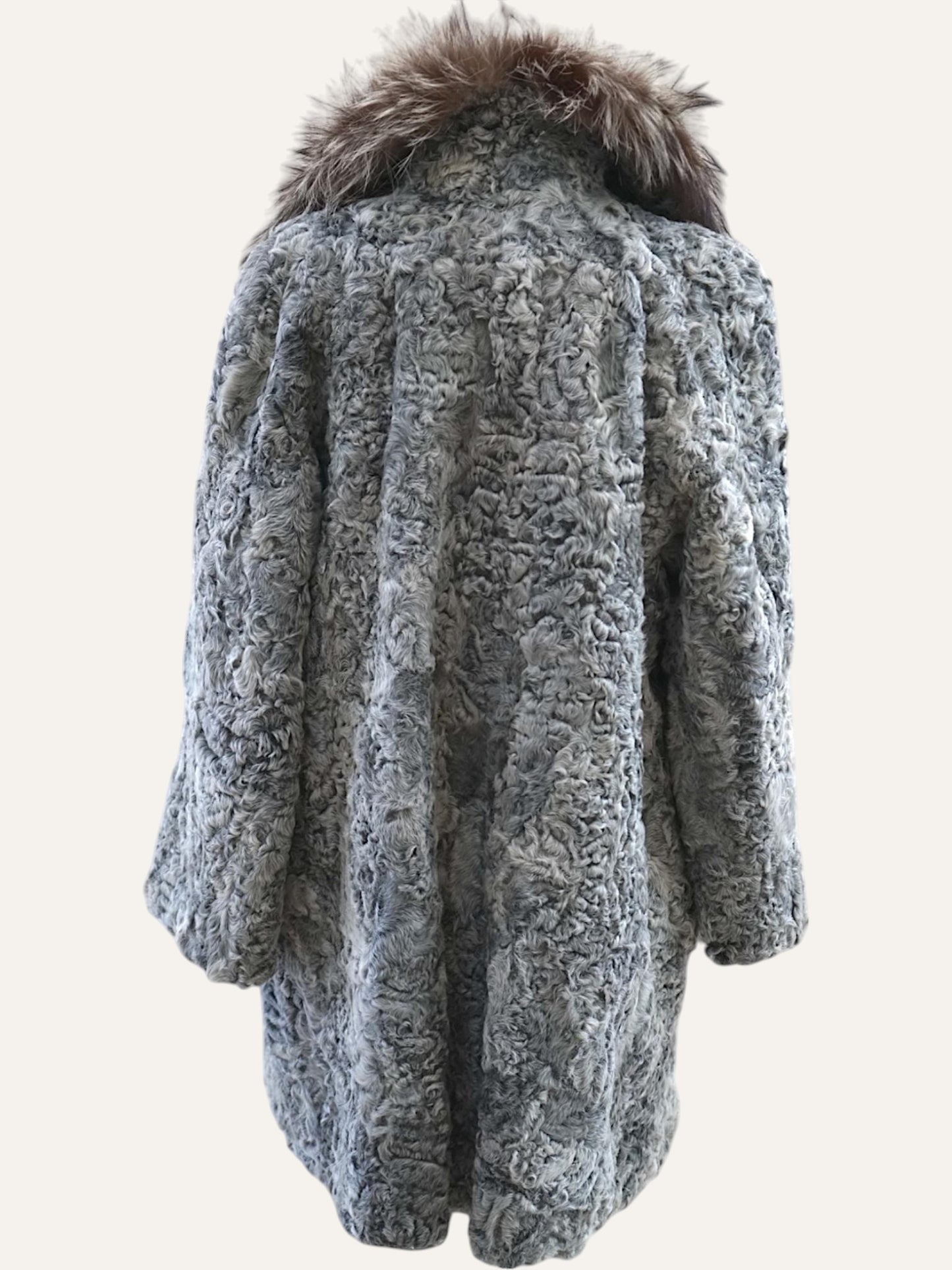 1980's Swakara Coat Long Hair Fur Collar