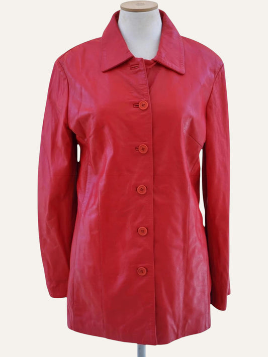 Leonardo Da Vinci Red Leather Coat