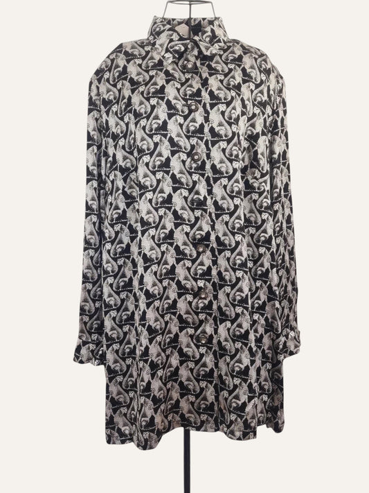 Peter Ackermann Pure Silk Cheetah Print Shirt